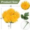 Yellow Artificial Mums Flower Bush – 5-Head Silk Chrysanthemum Faux Spider Mum Flowers with Stems for Wedding Bouquets, Large Floral Arrangements & Home Decor